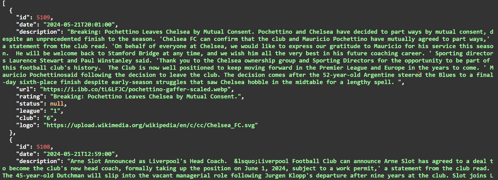 Football News API